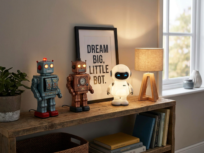 LED robot night light collection for kids bedroom